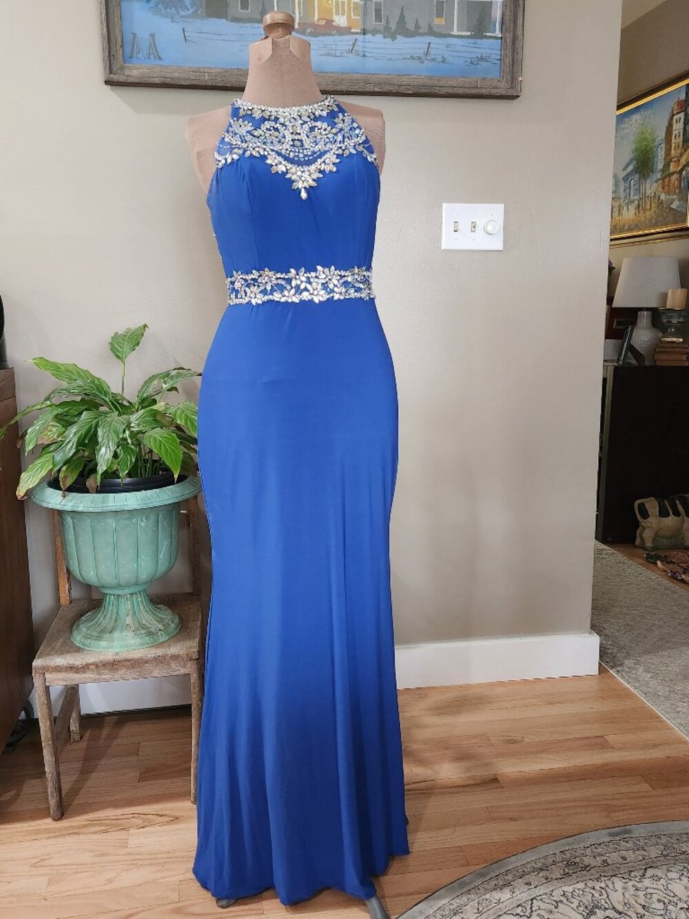 Alyce Royal Blue Floor Length Prom Dress